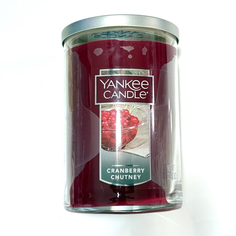 NEWYankee Candle Cranberry Chutney Jar - Deep Red 22oz Large candle, GREAT DEAL!
